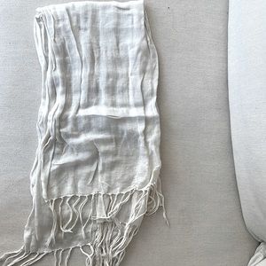 White Linen Scarf